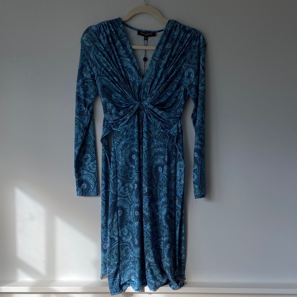 Ilse Jacobsen Long Sleeve Blue Paisley Dress
